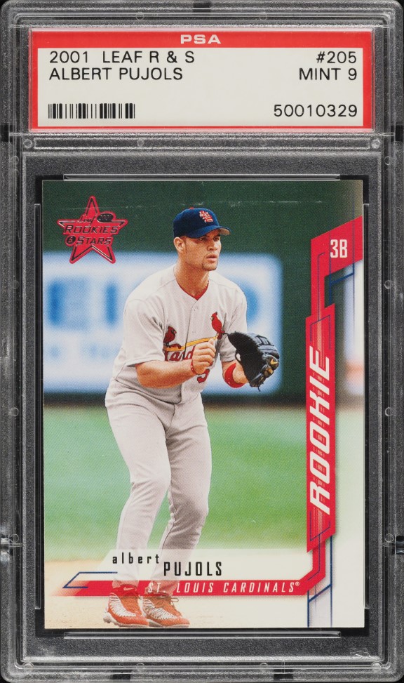 2001 Leaf Rookies & Stars Albert Pujols ROOKIE #205 PSA 9 MINT