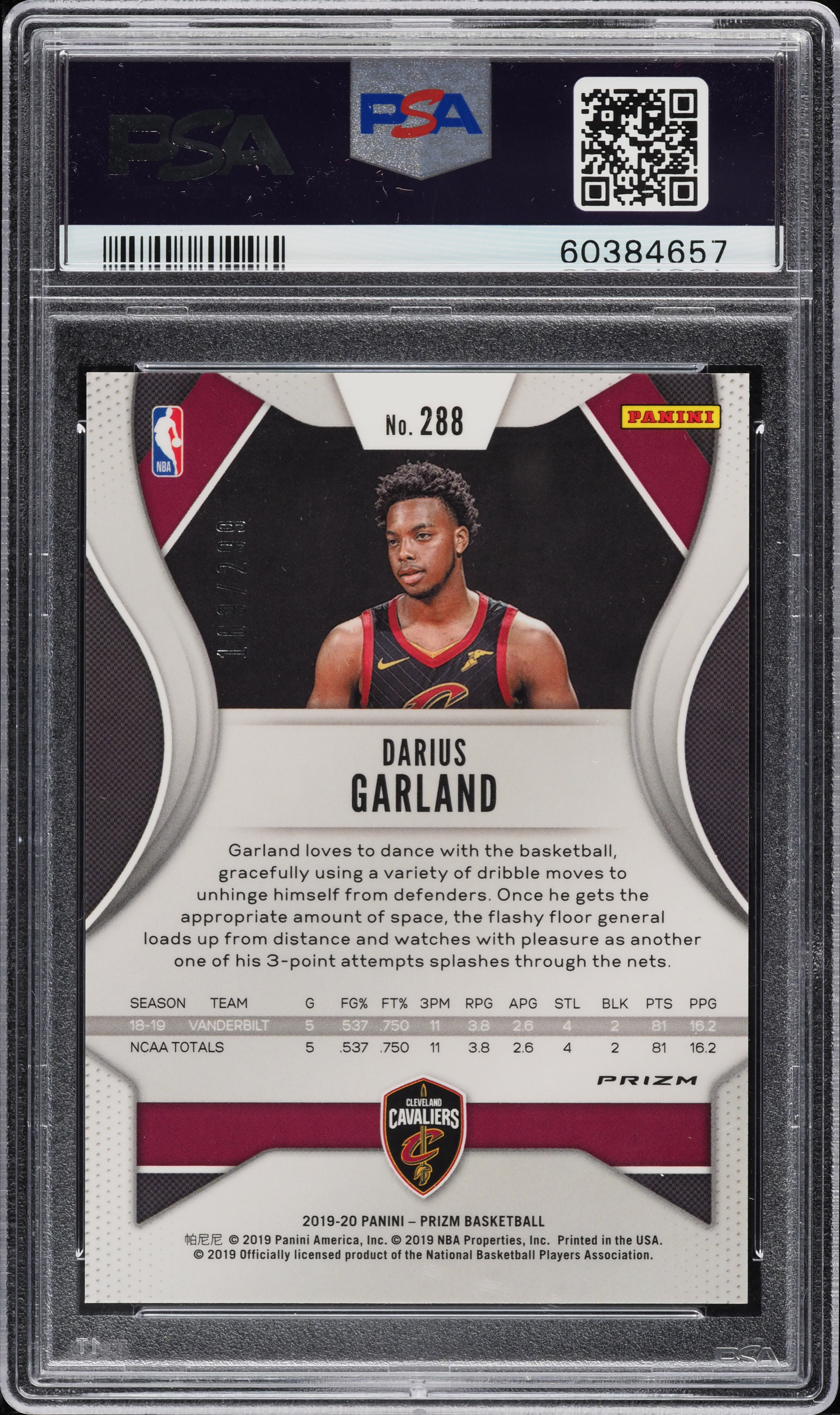 2019 Panini Prizm Red Darius Garland ROOKIE /299 #288 PSA 10 GEM