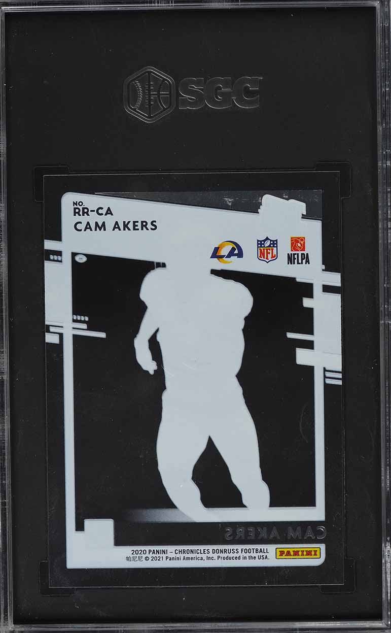 2020 Panini Chronicles Clearly Donruss Blue Cam Akers ROOKIE /99 #RR-CA SGC 9.5