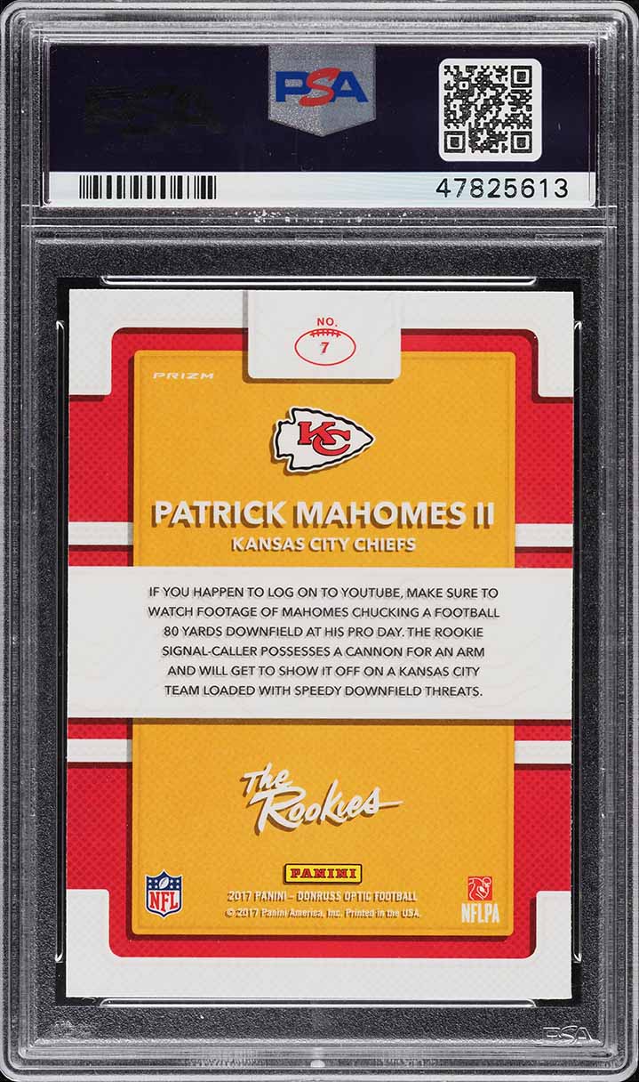 2017 Donruss Optic The Rookies Patrick Mahomes II ROOKIE #7 PSA 9 MINT