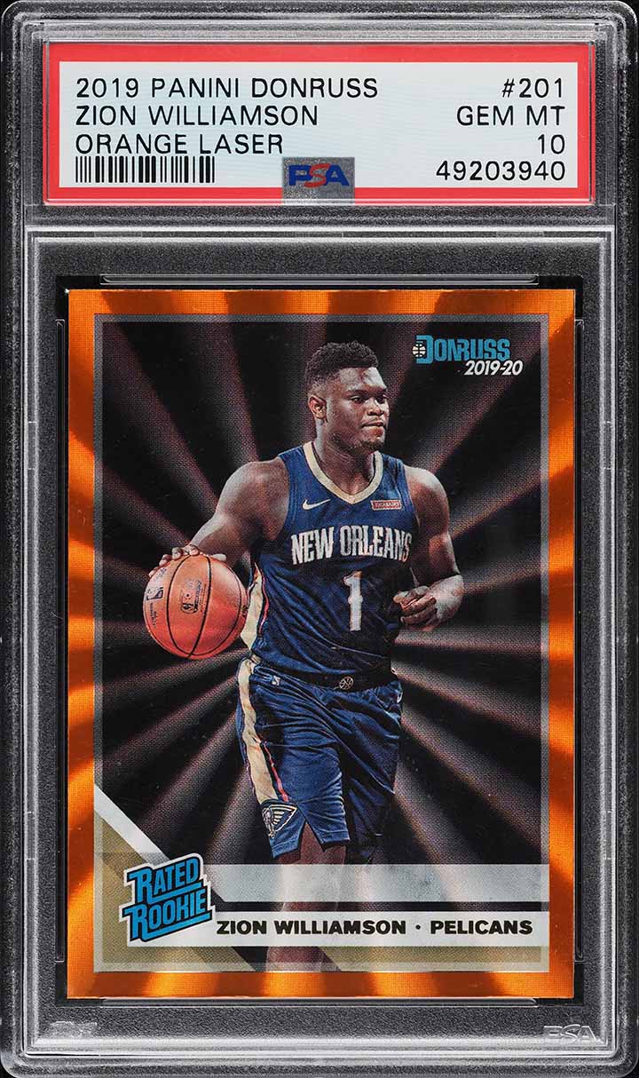 2019 Donruss Orange Laser Zion Williamson ROOKIE #201 PSA 10 GEM MINT