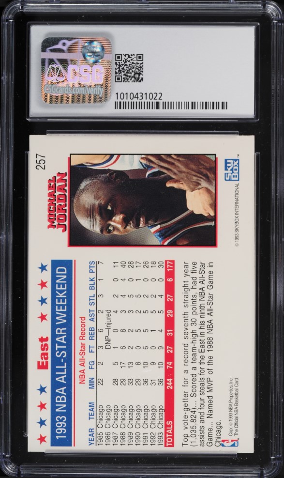1993 Hoops Michael Jordan ALL-STAR #257 CSG 9.5 GEM MINT