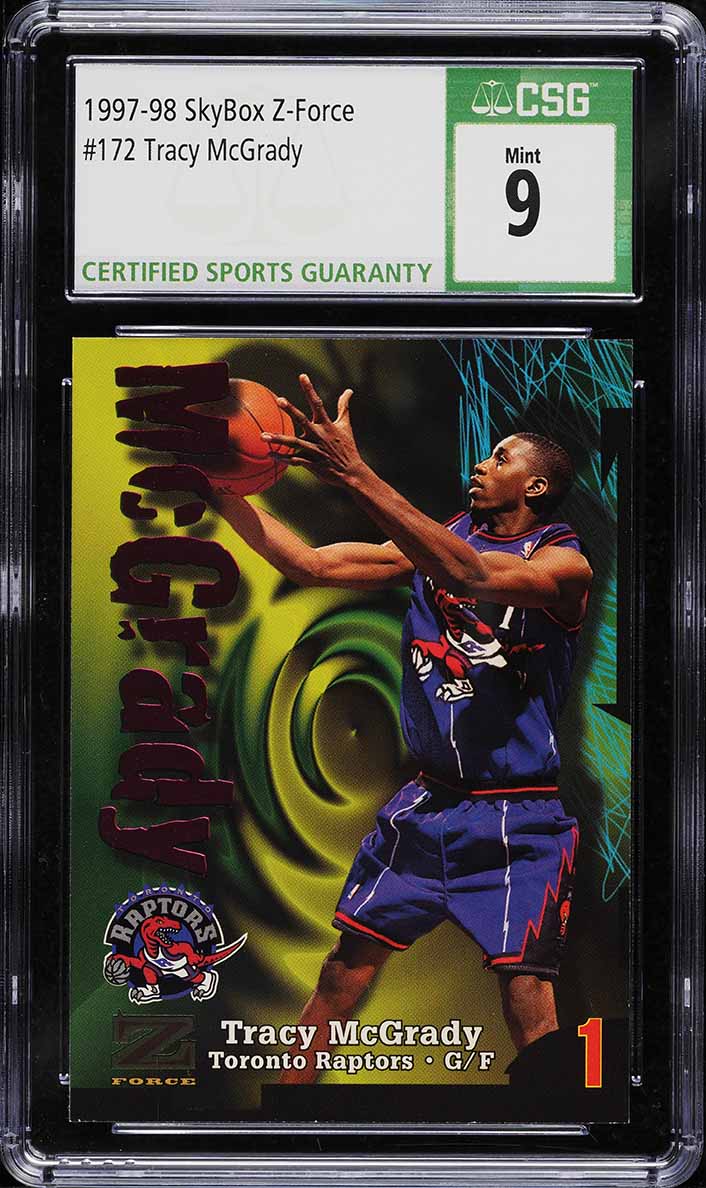 1997 Skybox Z-Force Tracy McGrady ROOKIE #172 CSG 9 MINT