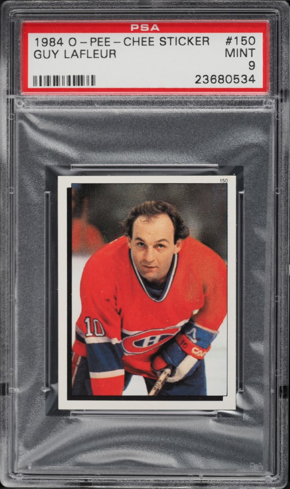 1984 O-Pee-Chee Sticker Hockey Guy Lafleur #150 PSA 9 MINT
