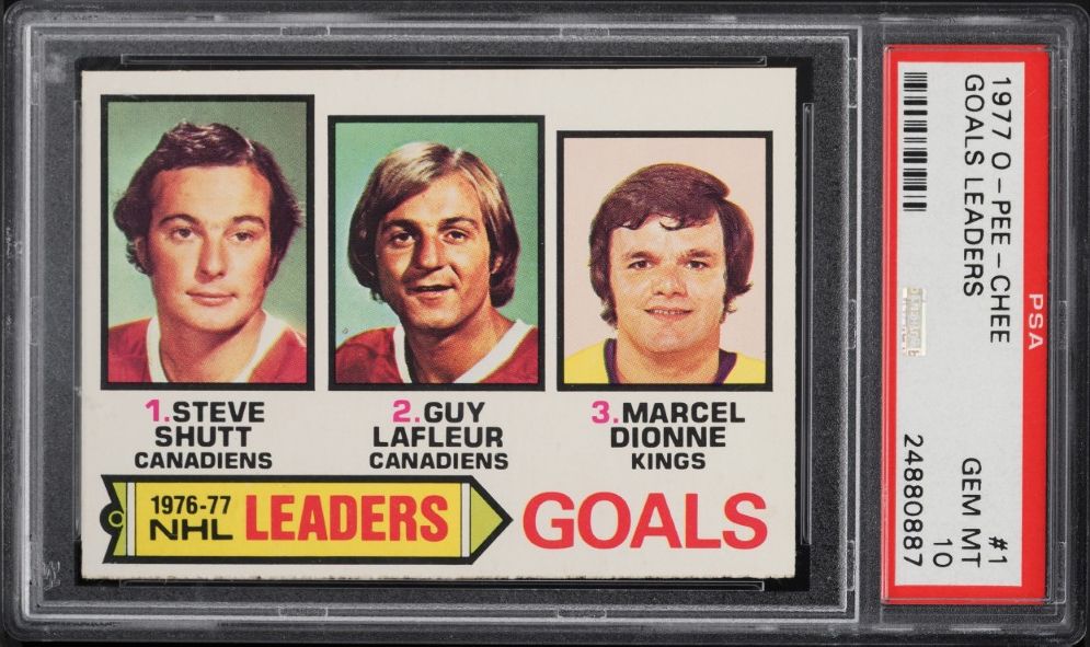 1977 O-Pee-Chee Hockey Guy Lafleur Marcel Dionne Goals LDRS #1 PSA 10 GEM MINT