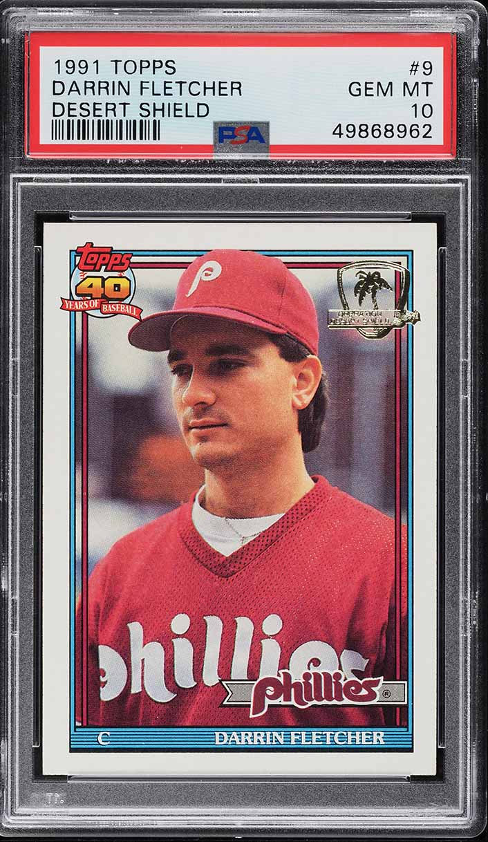 1991 Topps Desert Shield Darrin Fletcher #9 PSA 10 GEM MINT
