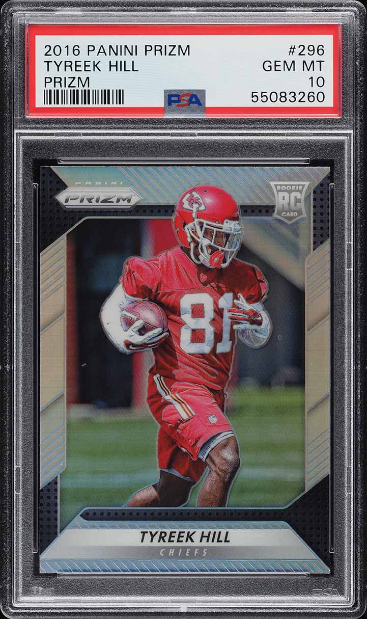 2016 Panini Prizm Silver Prizms Tyreek Hill ROOKIE #296 PSA 10 GEM MINT