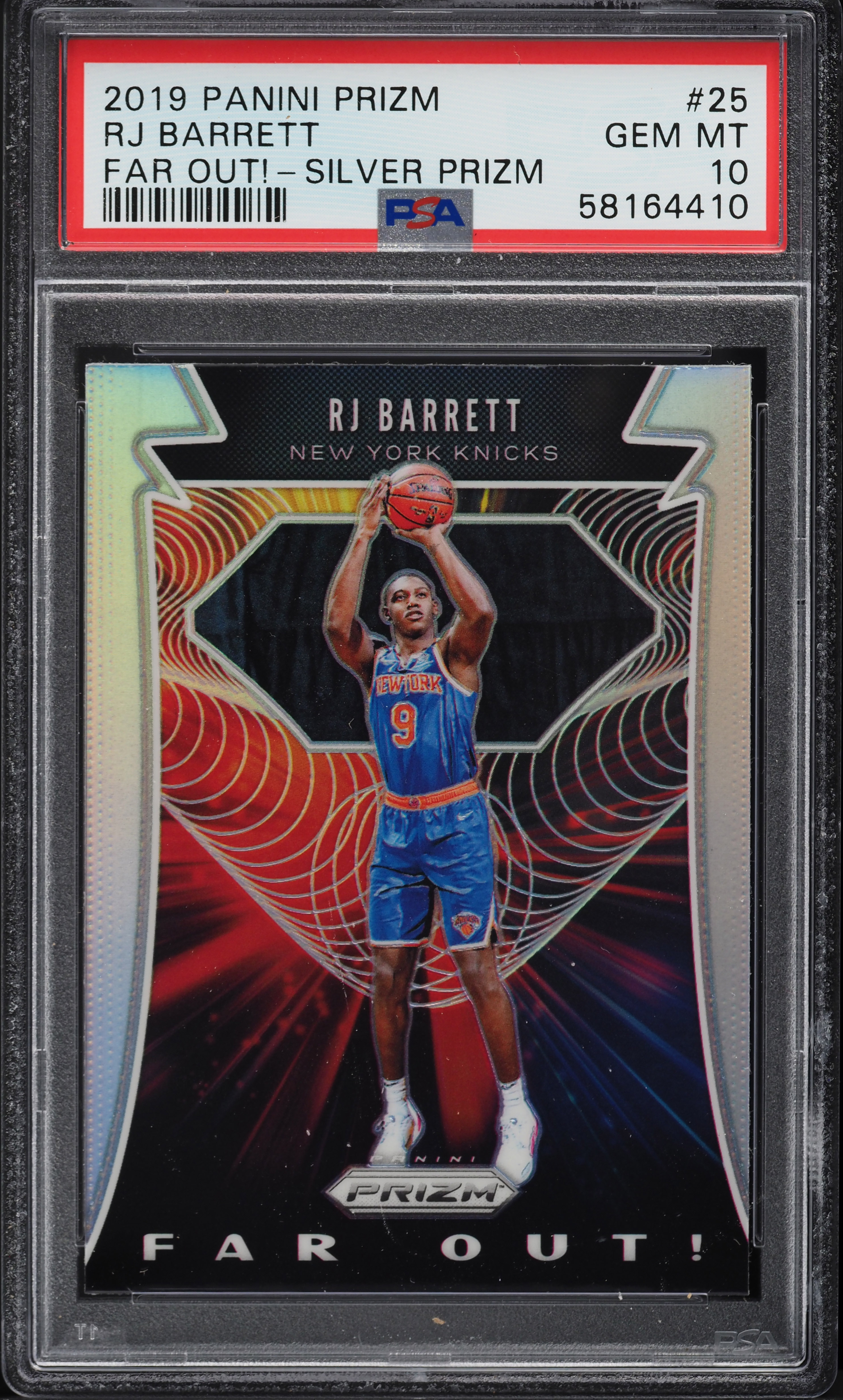 2019 Panini Prizm Far Out! Silver Prizms Rj Barrett ROOKIE #25 PSA