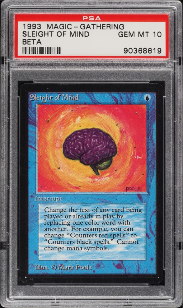 1993 Magic The Gathering MTG Beta Rare Sleight Of Mind T B PSA 10 GEM MINT