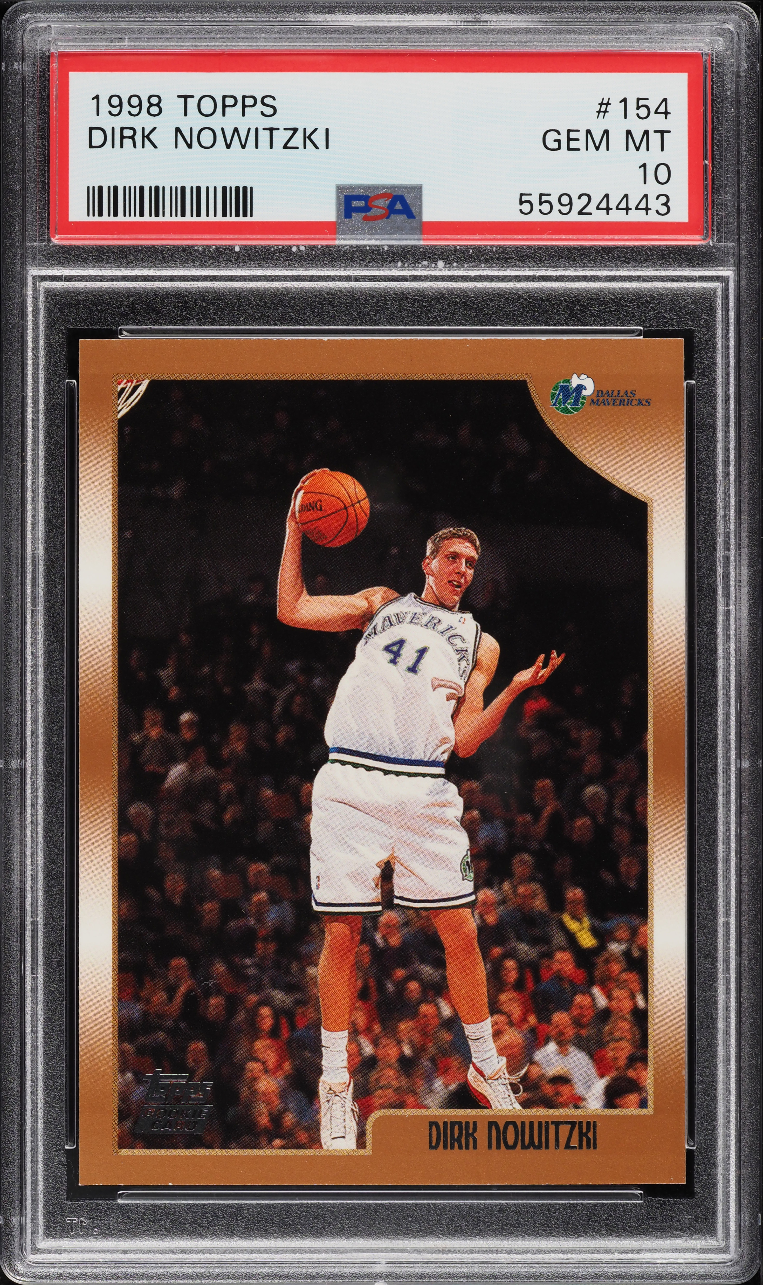 1998 Topps Basketball Dirk Nowitzki ROOKIE #154 PSA 10 GEM MINT on 