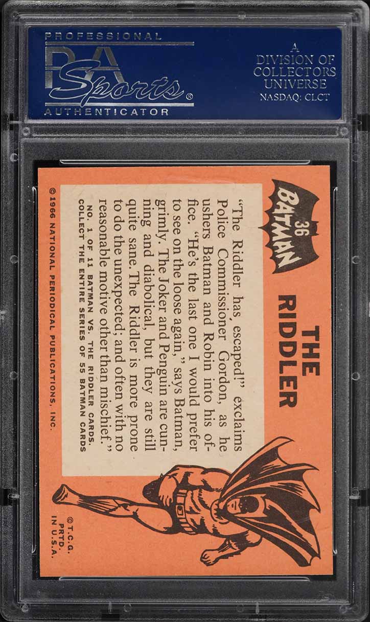 1966 Topps Batman Black Bat The Riddler #36 PSA 10 GEM MINT