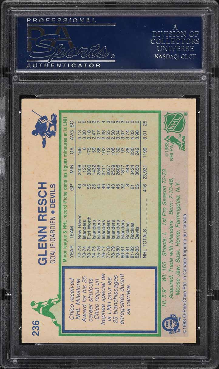 1983 O-Pee-Chee Hockey Glenn Resch #236 PSA 10 GEM MINT