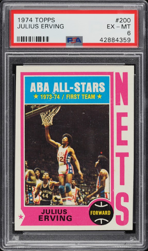 1974 Topps Basketball Julius Erving #200 PSA 6 EXMT