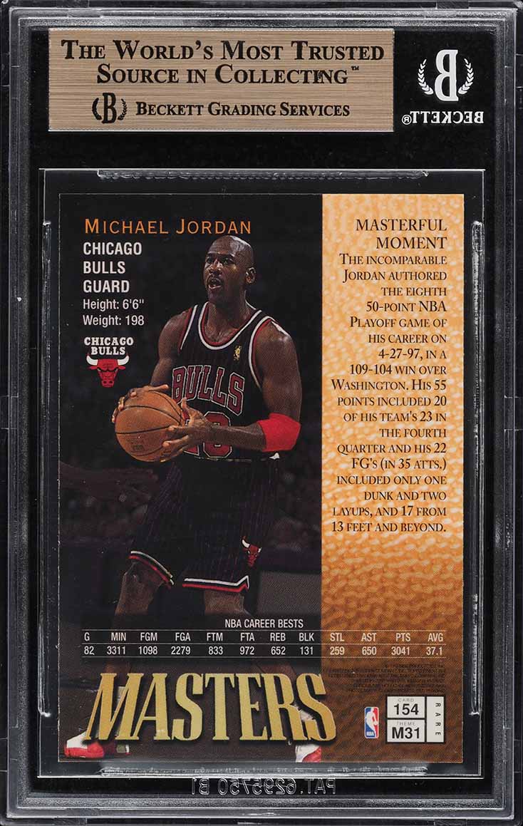 1997 Finest Basketball Michael Jordan #154 BGS 9.5 GEM MINT