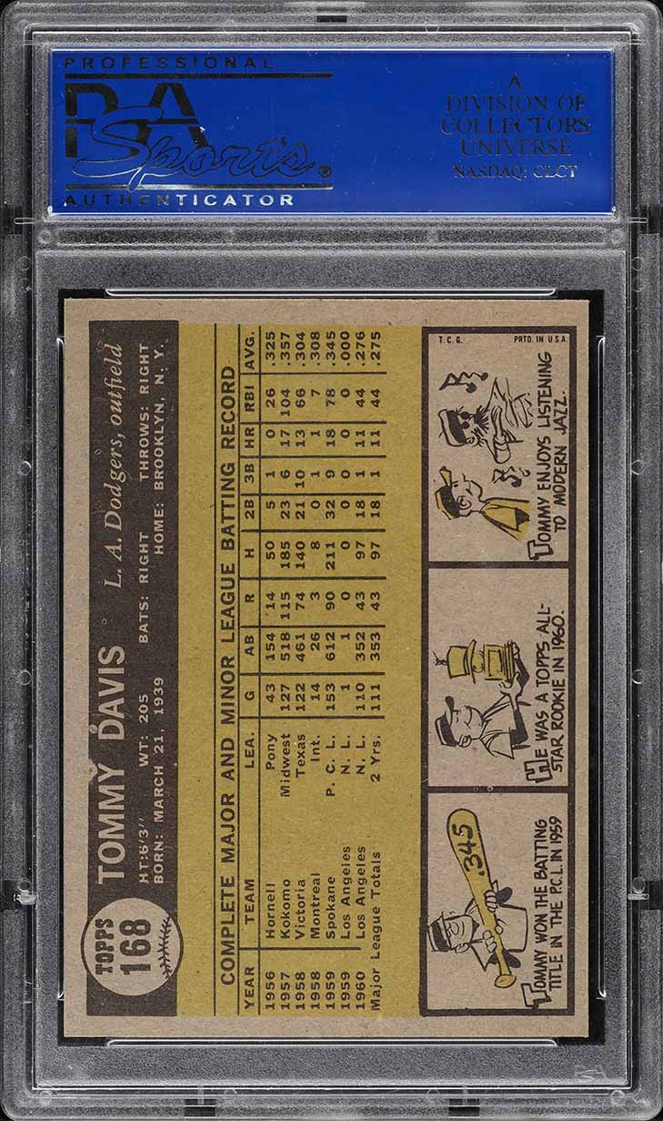 1961 Topps Tommy Davis #168 PSA 8 NM-MT