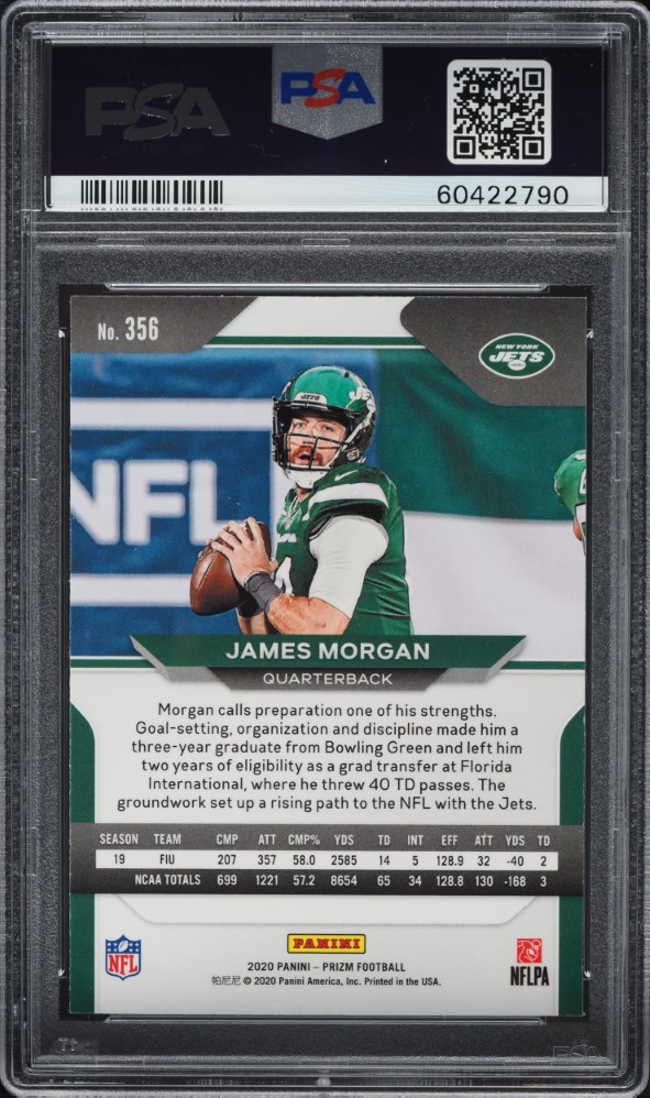 2020 Panini Prizm James Morgan ROOKIE #356 PSA 9 MINT