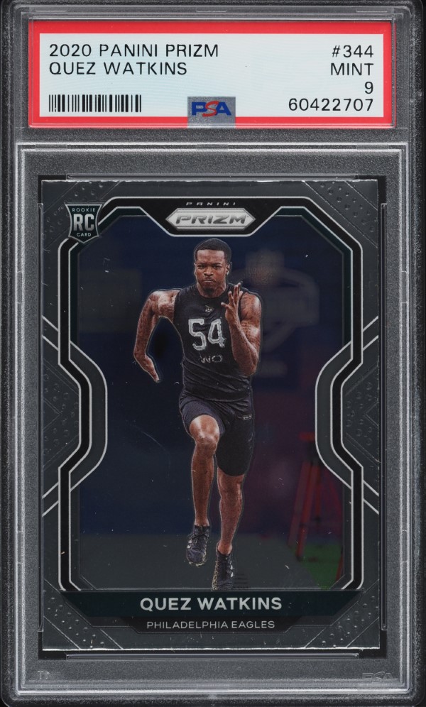 2020 Panini Prizm Quez Watkins ROOKIE #344 PSA 9 MINT