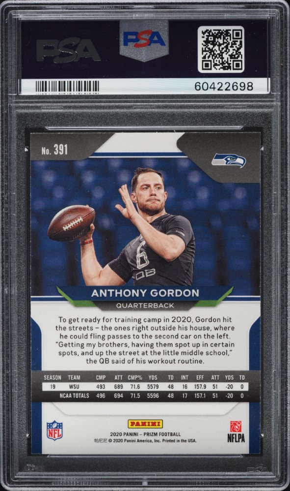 2020 Panini Prizm Anthony Gordon ROOKIE #391 PSA 10 GEM MINT