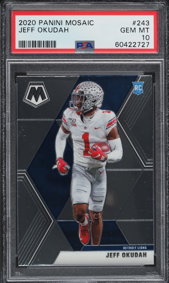 2020 Panini Mosaic Jeff Okudah ROOKIE #243 PSA 10 GEM MINT