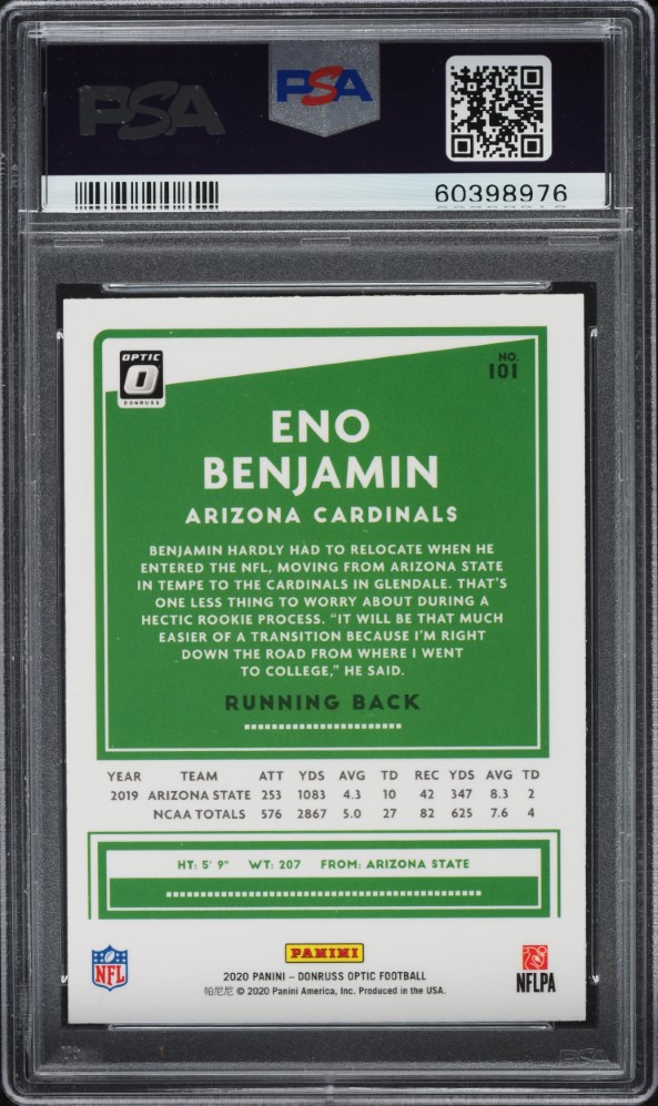 2020 Donruss Optic Eno Benjamin ROOKIE #101 PSA 9 MINT