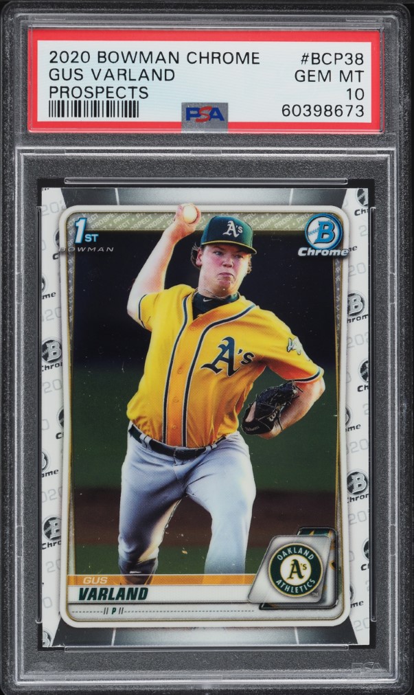 2020 Bowman Chrome Prospects Gus Varland ROOKIE #BCP38 PSA 10 GEM MINT