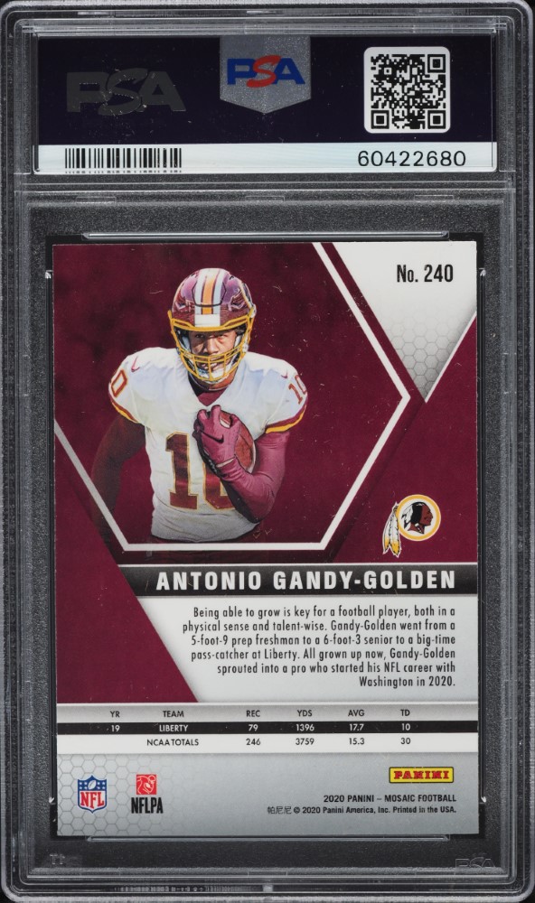 2020 Panini Mosaic Antonio Gandy-Golden ROOKIE #240 PSA 10 GEM MINT