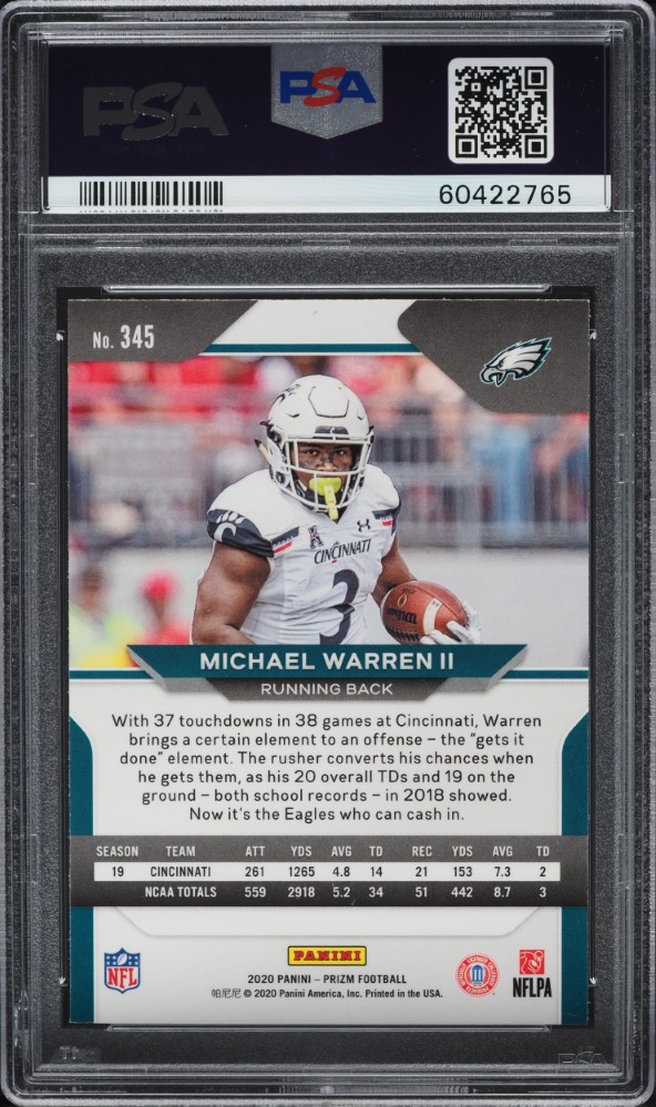 2020 Panini Prizm Michael Warren II ROOKIE #345 PSA 9 MINT