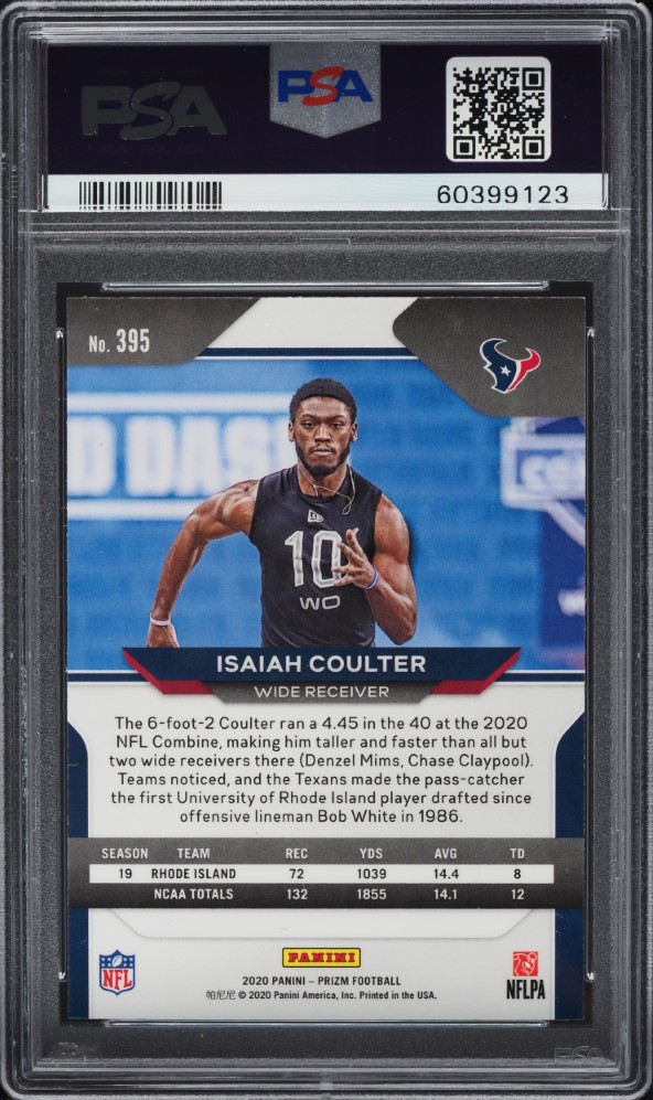 2020 Panini Prizm Isaiah Coulter ROOKIE #395 PSA 9 MINT