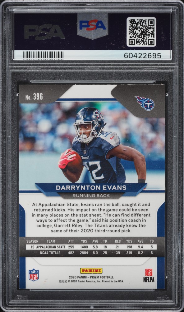 2020 Panini Prizm Darrynton Evans ROOKIE #396 PSA 9 MINT