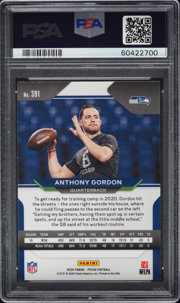 2020 Panini Prizm Anthony Gordon ROOKIE #391 PSA 9 MINT