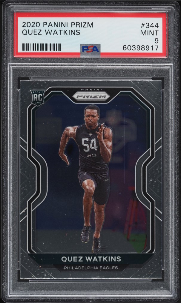 2020 Panini Prizm Quez Watkins ROOKIE #344 PSA 9 MINT