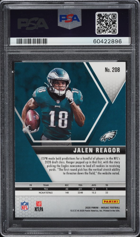 2020 Panini Mosaic Jalen Reagor ROOKIE #208 PSA 10 GEM MINT