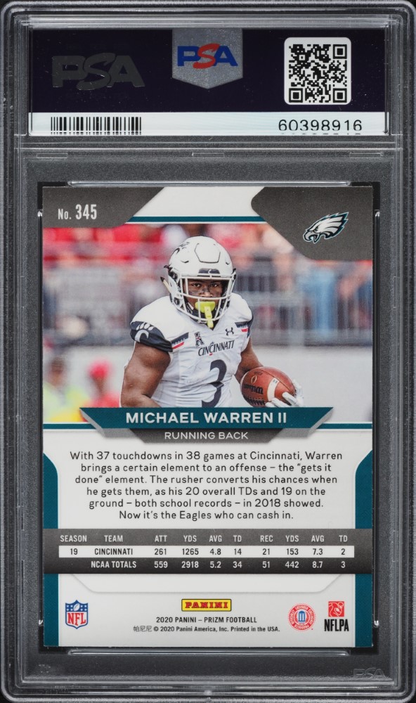 2020 Panini Prizm Michael Warren II ROOKIE #345 PSA 10 GEM MINT