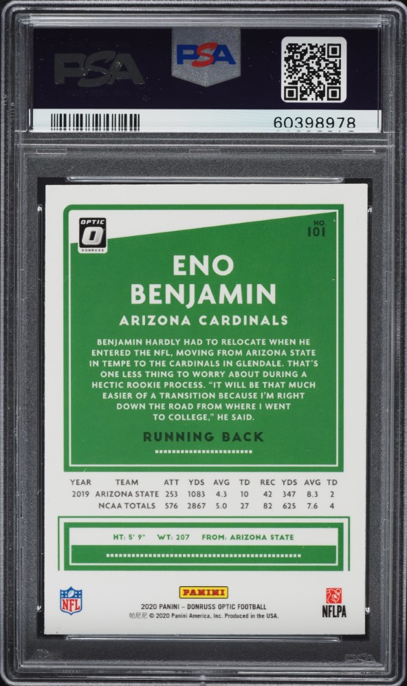 2020 Donruss Optic Eno Benjamin ROOKIE #101 PSA 10 GEM MINT