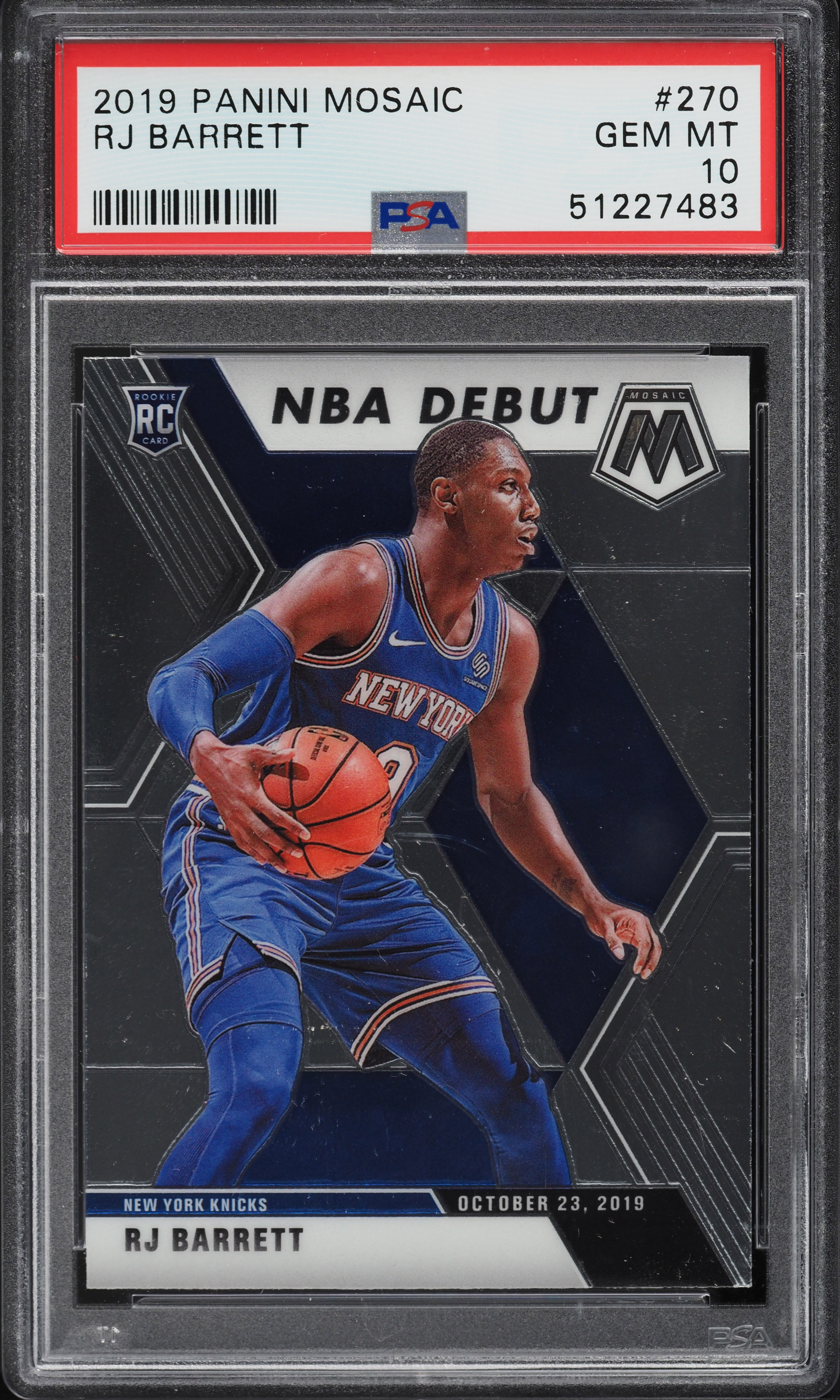 2019 Panini Mosaic RJ Barrett ROOKIE #270 PSA 10 GEM MINT on