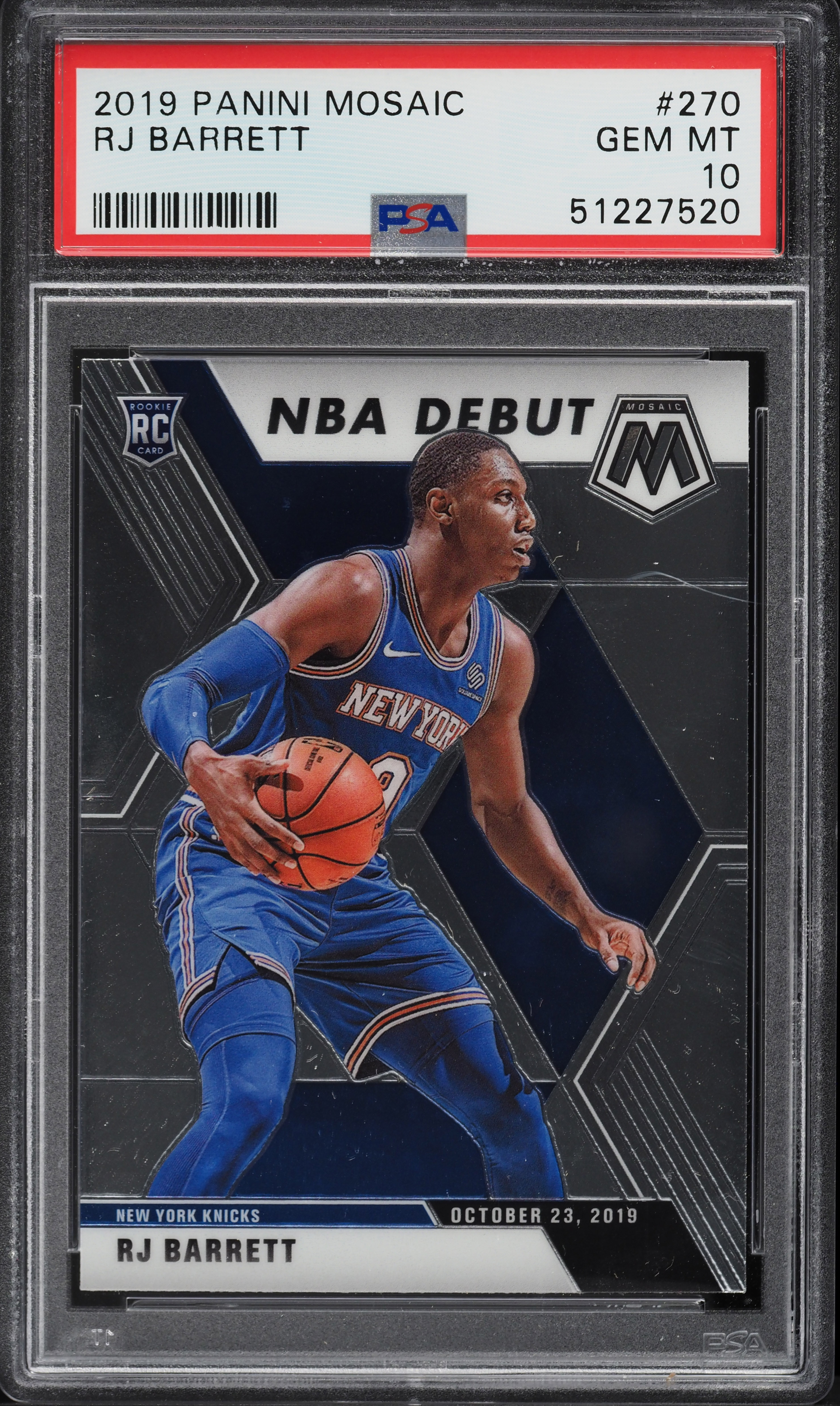 2019 Panini Mosaic RJ Barrett ROOKIE #270 PSA 10 GEM MINT on