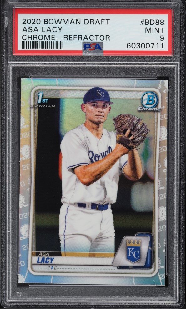 2020 Bowman Chrome Draft Refractor Asa Lacy ROOKIE #BD88 PSA 9 MINT