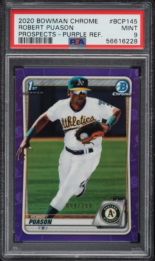 2020 Bowman Chrome Purple Refractor Robert Puason ROOKIE /250 #BCP145 PSA 9 MINT