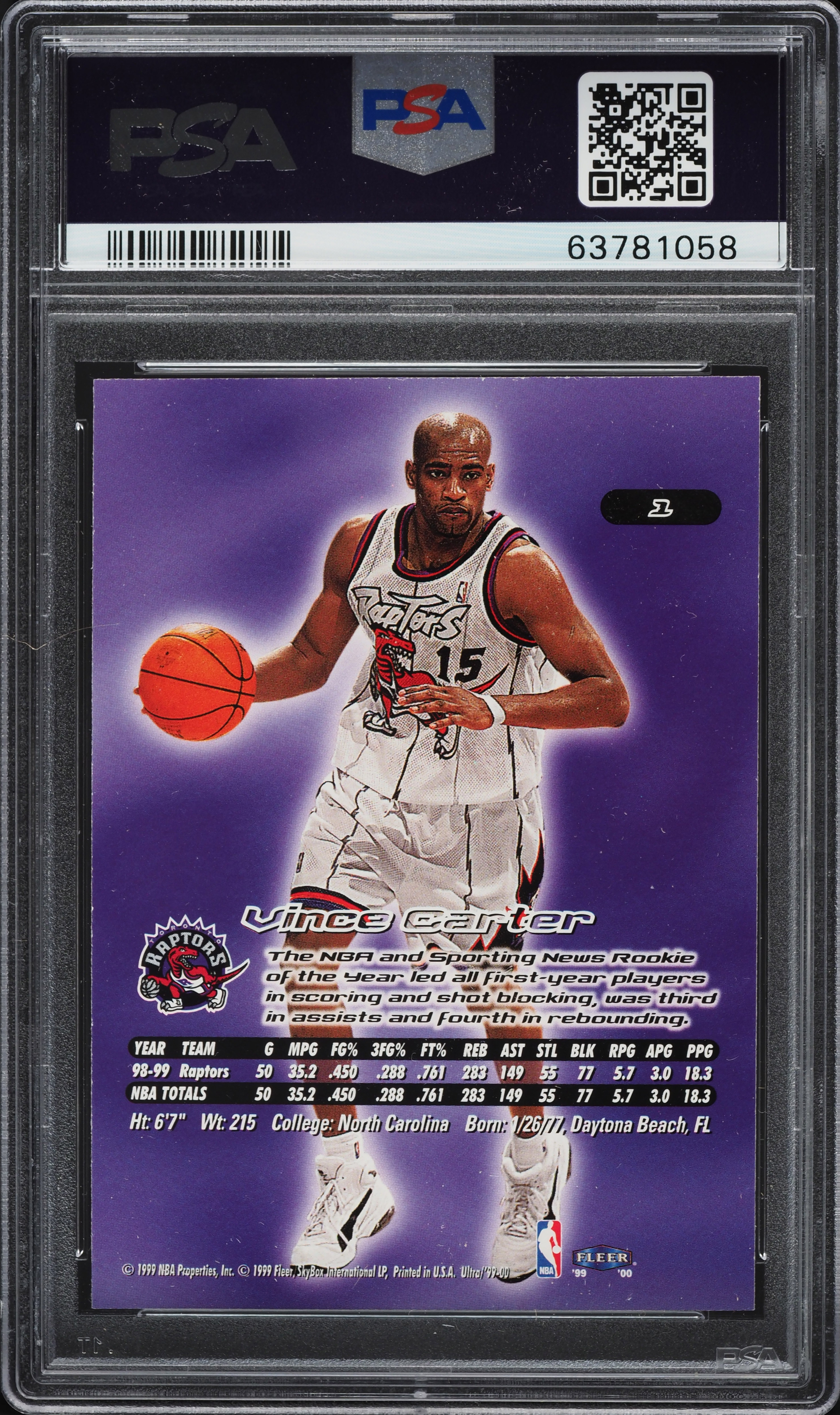 NBA カード ビンスカーター 直筆サイン - PSA9超激レア 98-99 SPA