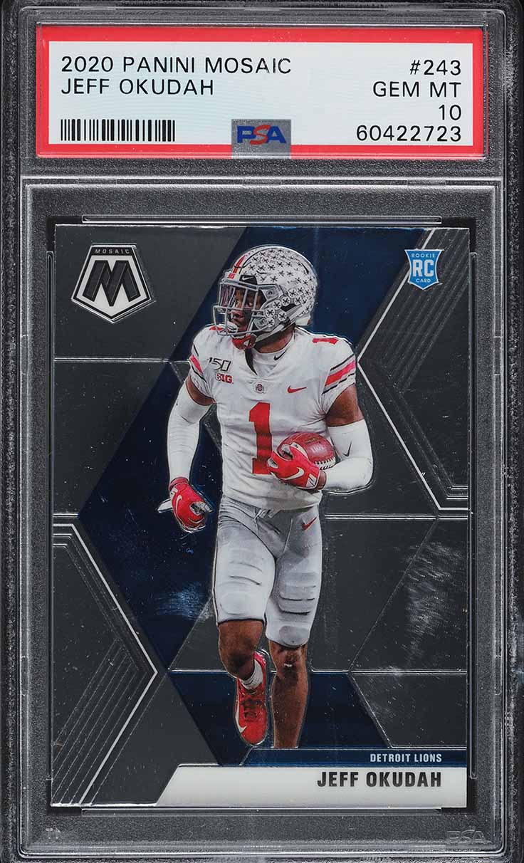 2020 Panini Mosaic Jeff Okudah ROOKIE #243 PSA 10 GEM MINT