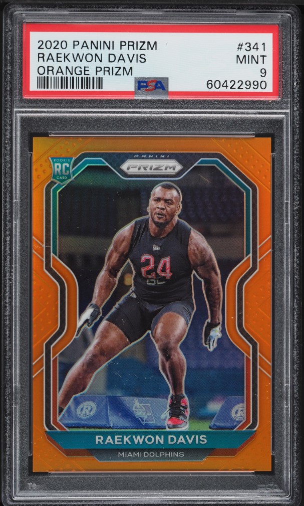 2020 Panini Prizm Orange Prizms Raekwon Davis ROOKIE /249 #341 PSA 9 MINT