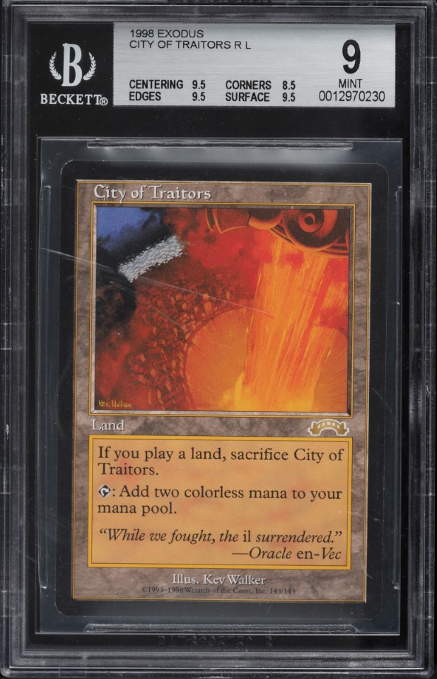 1998 Magic The Gathering MTG Exodus City Of Traitors R L BGS 9 MINT