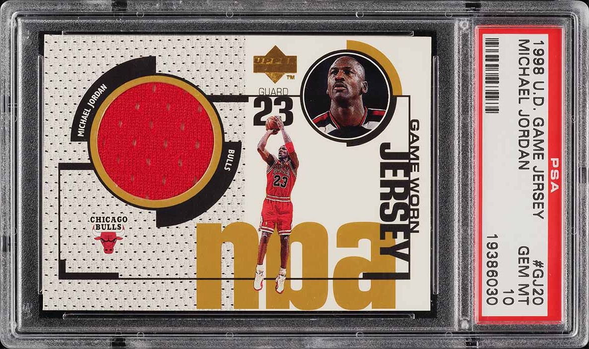 1998 Upper Deck Game Jersey Michael Jordan PATCH #GJ20 PSA 10 GEM MINT