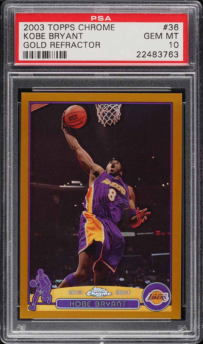 2003 Topps Chrome Gold Refractor Kobe Bryant /99 #36 PSA 10 GEM MINT