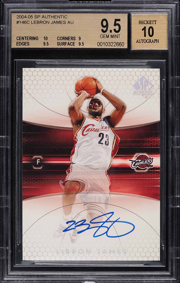 2004 SP Authentic LeBron James AUTO /10 #146C BGS 9.5 GEM MINT on