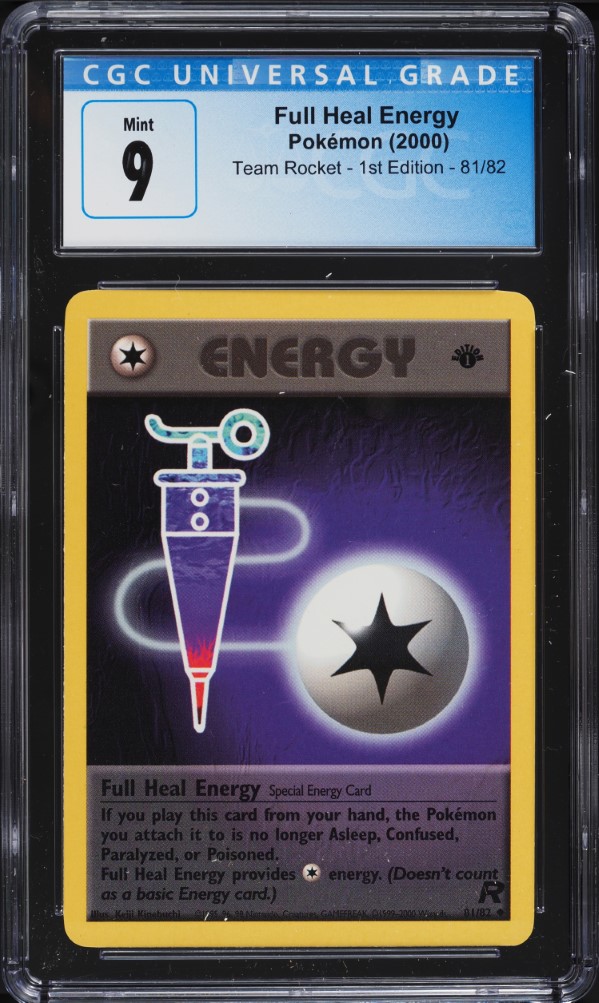 2000 Pokemon Team Rocket 1st Edition Full Heal Energy #81 CGC 9 MINT