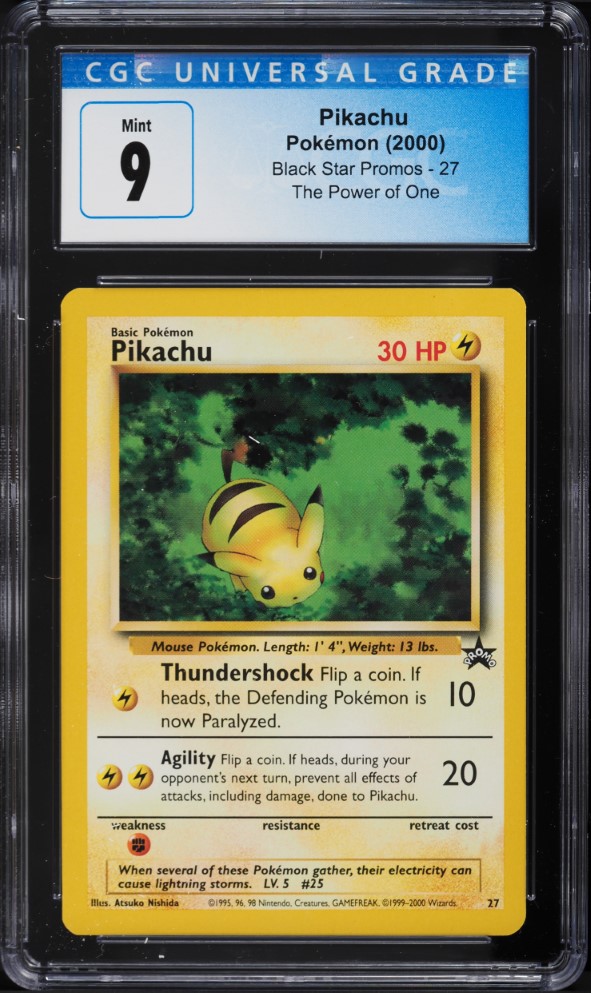 2000 Pokemon Black Star Promo Pikachu #27 CGC 9 MINT on Fanatics