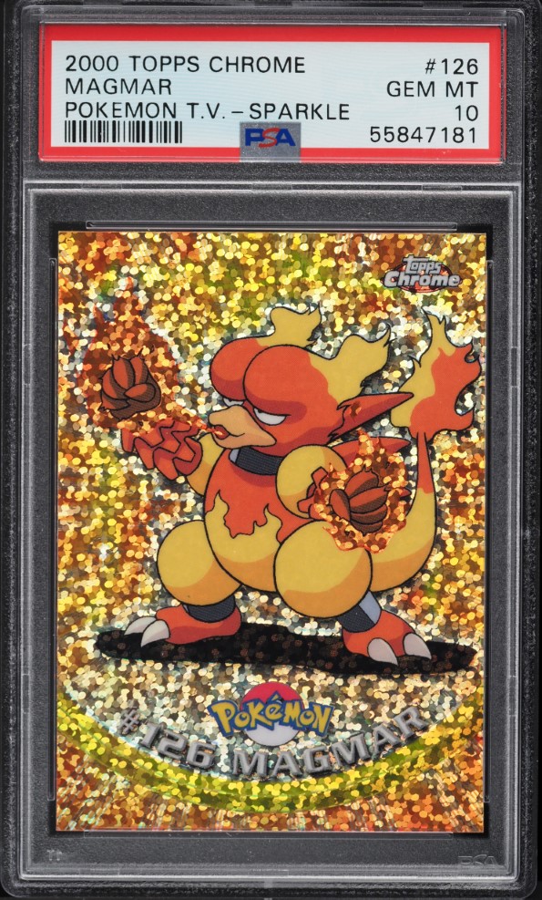 2000 Topps Chrome Pokemon Series 2 Sparkle Magmar #126 PSA 10 GEM MINT