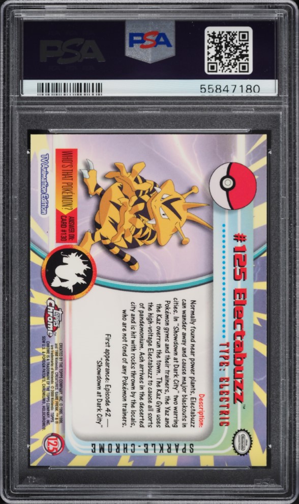 2000 Topps Chrome Pokemon Series 2 Sparkle Electabuzz #125 PSA 10 GEM MINT