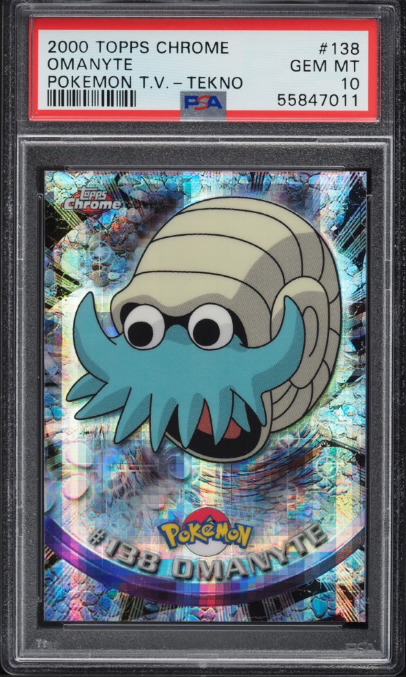 2000 Topps Chrome Pokemon Series 2 Tekno Omanyte #138 PSA 10 GEM MINT